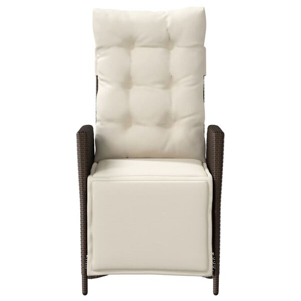 vidaXL Tuinstoel verstelbaar met voetensteun poly rattan bruin