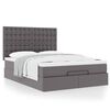 vidaXL Ottoman bed met matras 140x190cm kunstleer grijs