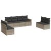vidaXL 8-delige Loungeset met kussens poly rattan lichtgrijs