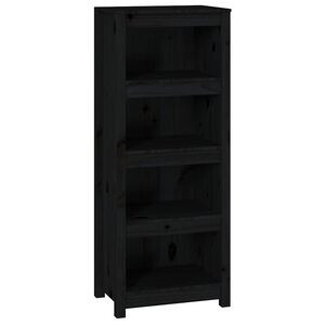 vidaXL Boekenkast 50x35x125,5 cm massief grenenhout zwart