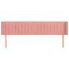 vidaXL Hoofdbord met randen 163x16x78/88 cm fluweel roze