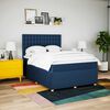 vidaXL Boxspring met matras stof blauw 140x190 cm