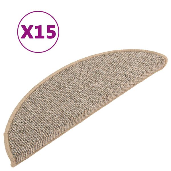 vidaXL Trapmatten 15 st 56x17x3 cm Bruin Halfrond