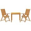 vidaXL 3-delige Tuinset 85x85x74 cm massief acaciahout