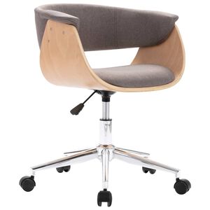 vidaXL Kantoorstoel draaibaar gebogen hout en stof taupe