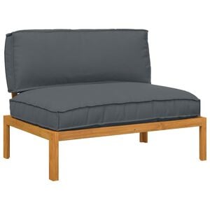 vidaXL Bankstel Effen Antraciet 120 x 92 x 69 cm Massief Acaciahout