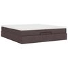vidaXL Ottoman bed met matrassen 200x200cm stof donkerbruin