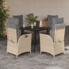 vidaXL 5-delige Tuinset met kussens poly rattan gemengd beige