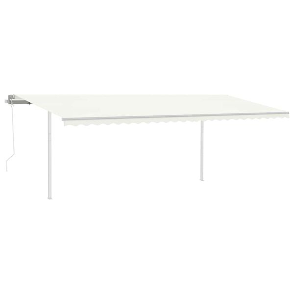 vidaXL Luifel automatisch uittrekbaar met palen 6x3 m cr&egrave;mekleurig