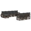 vidaXL Tuinbankenset 10 pcs Grijs en Donkergrijs poly rattan