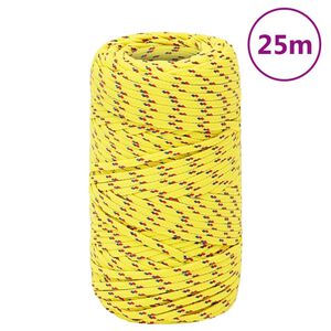 vidaXL Boottouw 2 mm 25 m polypropyleen geel