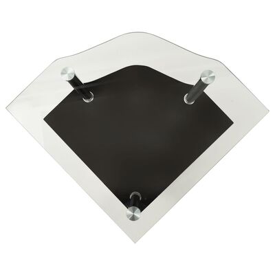 vidaXL Bijzettafel 2-laags 38x38x50 cm gehard glas transparant zwart