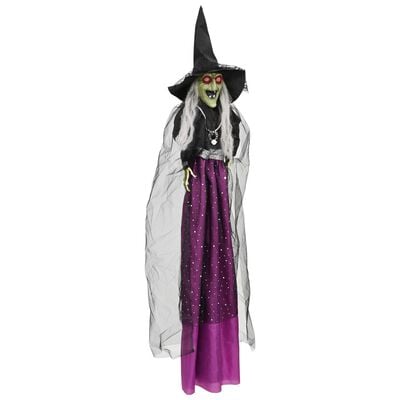 Hangende Halloween-heks SPOOKA paars 30 x 133 cm