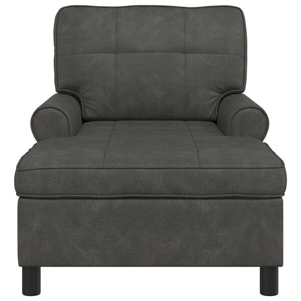 vidaXL Chaise Lounge met kussen Zwart 91 x 157 x 91 cm Nep Leer
