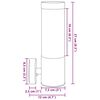 vidaXL Buiten Wandlamp Zwart 12 x 8,5 x 27 cm