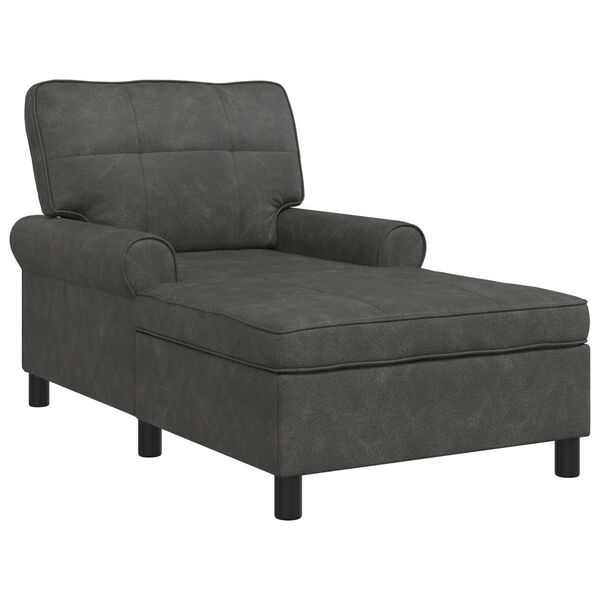 vidaXL Chaise Lounge met kussen Zwart 91 x 157 x 91 cm Nep Leer