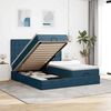 vidaXL Ottoman bed met matrassen 160x200cm fluweel donkerblauw