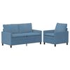 vidaXL Bankstel 2 pcs Blauw Stof
