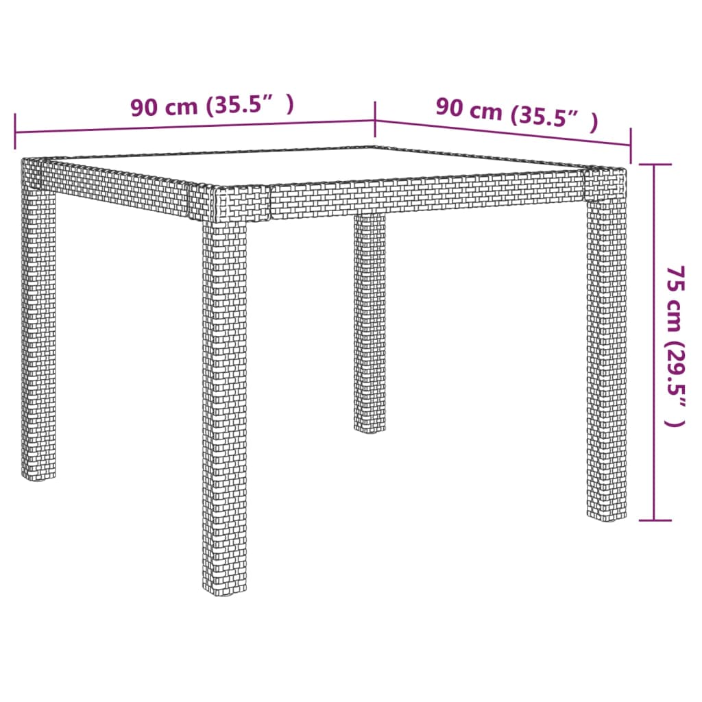 vidaXL 5-delige Tuinset met kussens poly rattan grijs