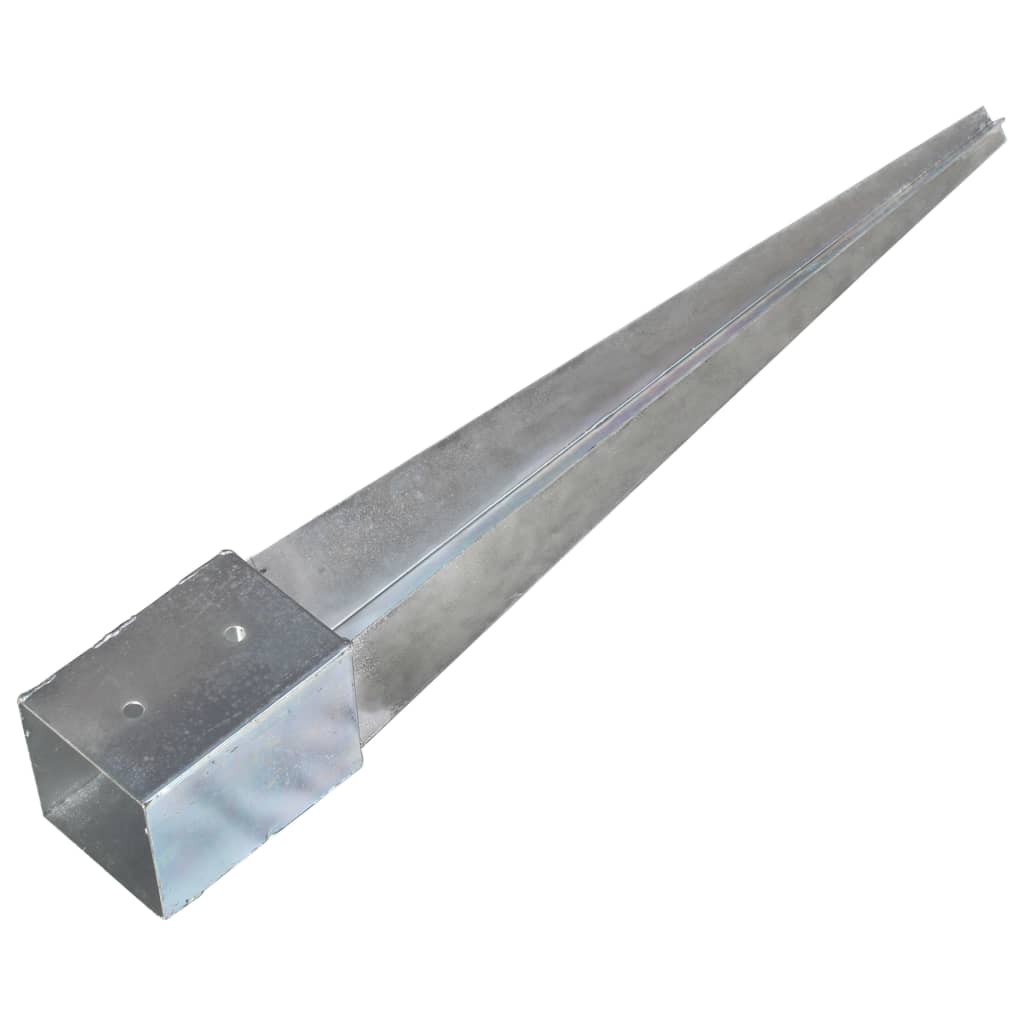vidaXL Grondpinnen 6 st 10x10x76 cm gegalvaniseerd staal zilverkleurig