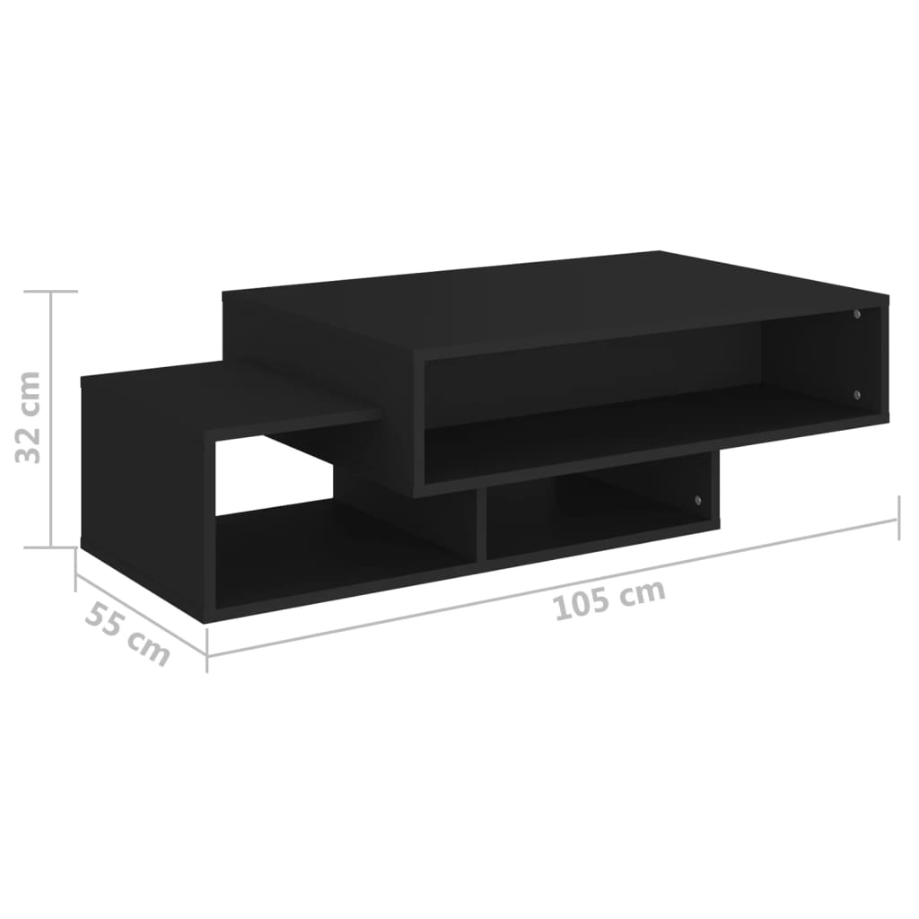 vidaXL Salontafel 105x55x32 cm spaanplaat zwart