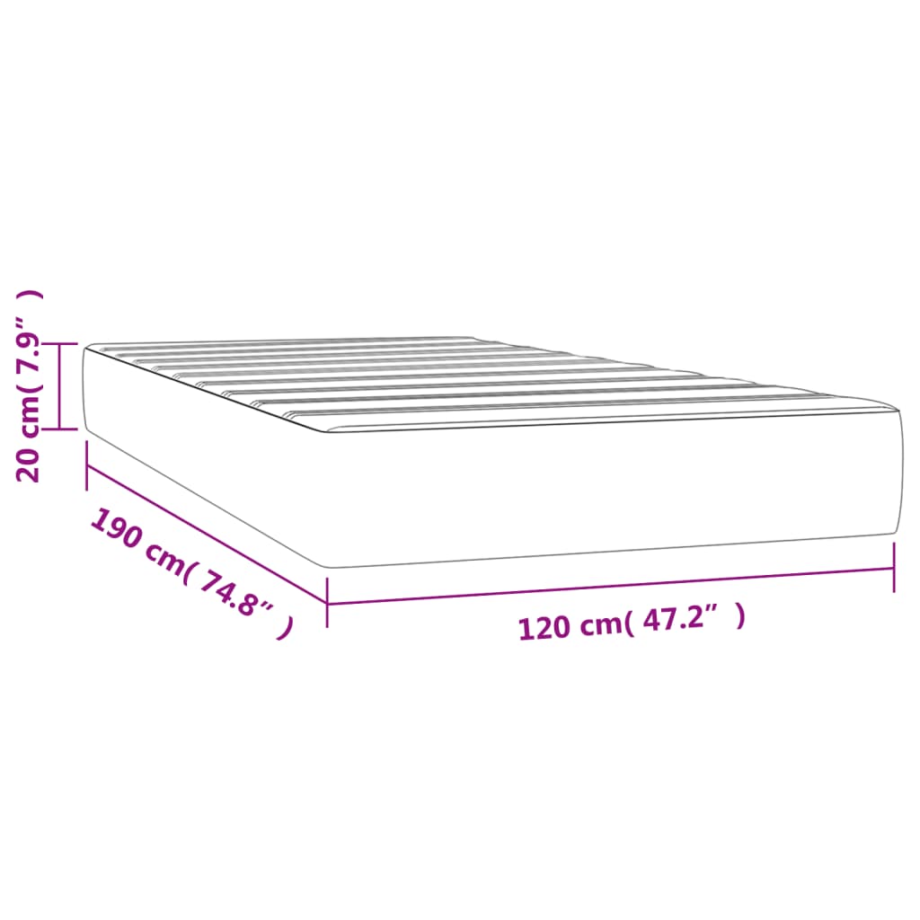 vidaXL Pocketveringmatras 120x190x20 cm kunstleer wit