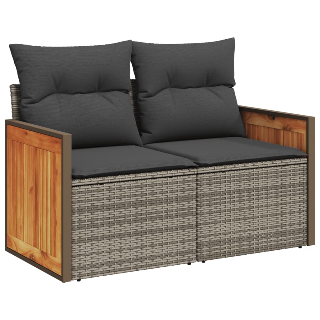 vidaXL 13-delige Loungeset met kussens poly rattan grijs