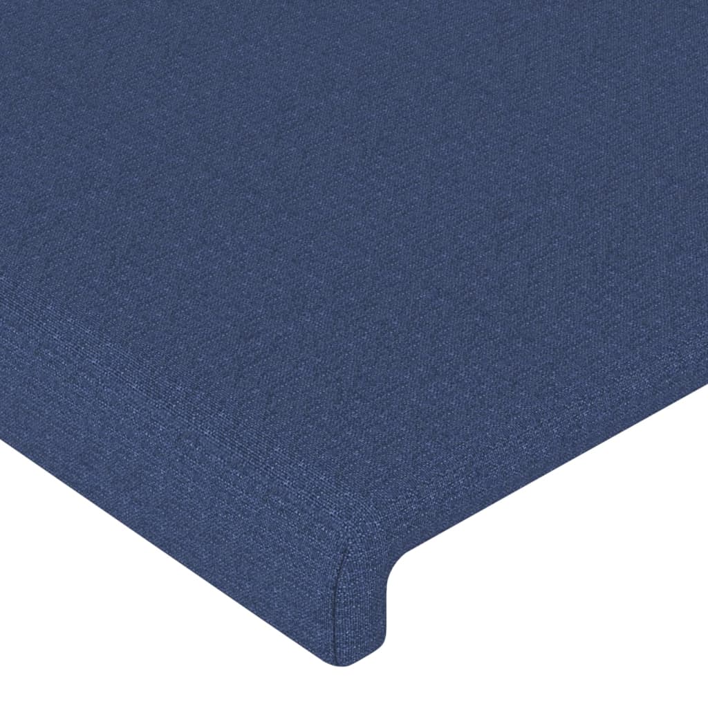 vidaXL Hoofdbord met randen 203x23x118/128 cm stof blauw