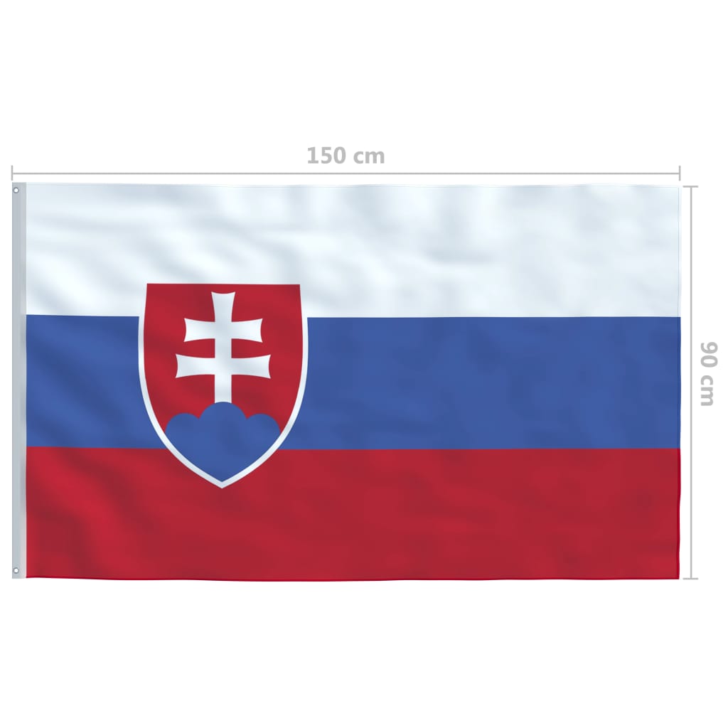 vidaXL Vlag met vlaggenmast Slowakije 6 m aluminium