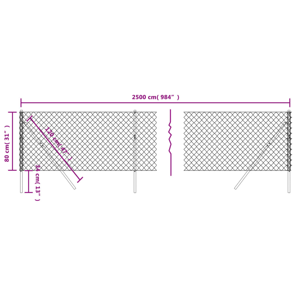 vidaXL Gaashek 0,8x25 m groen