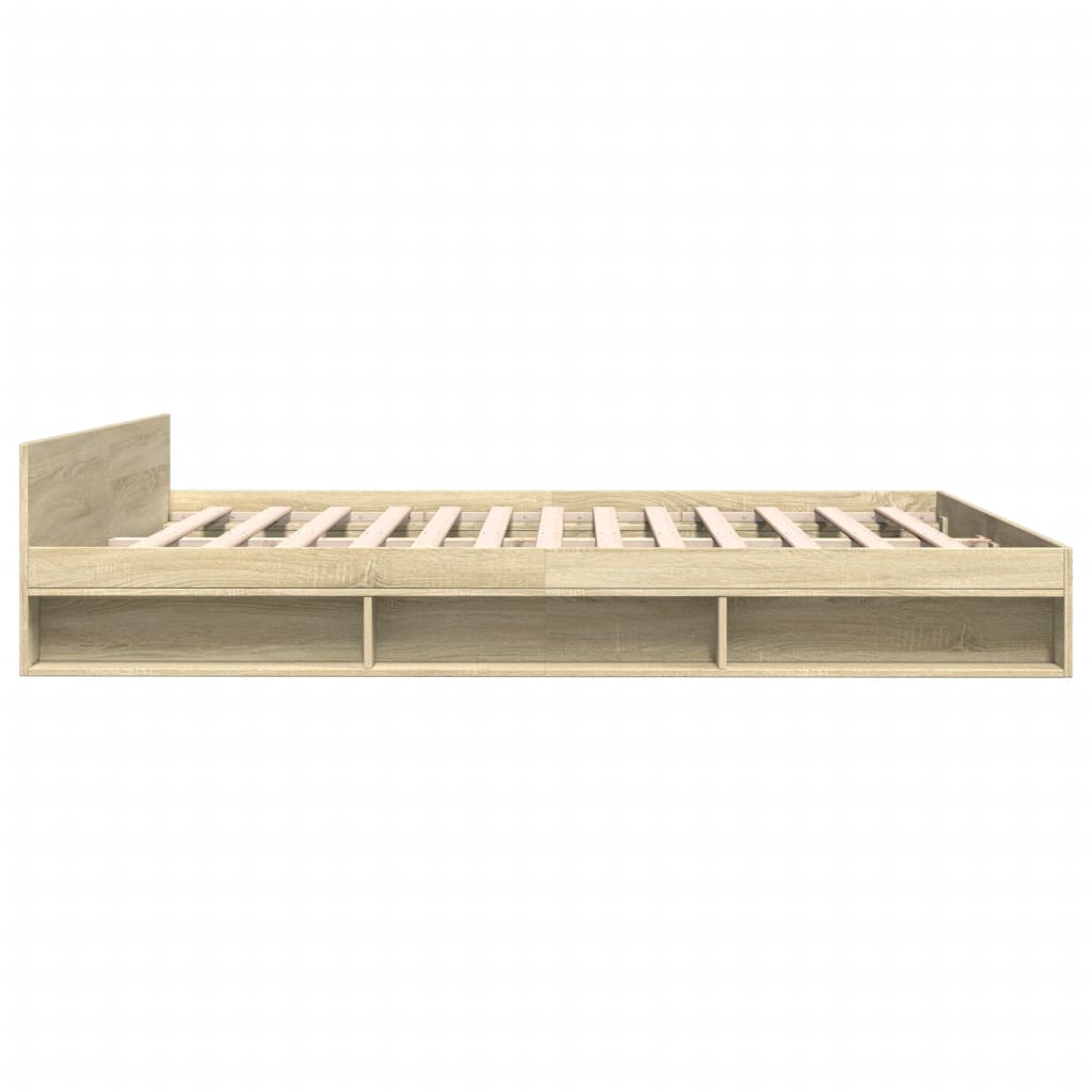 vidaXL Bedframe met lades bewerkt hout sonoma eikenkleurig 180x200 cm