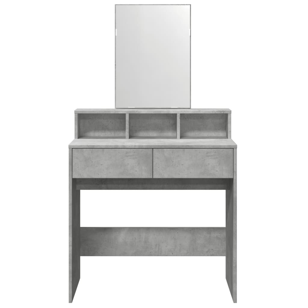 vidaXL Kaptafel met spiegel 80x41x144,5 cm betongrijs