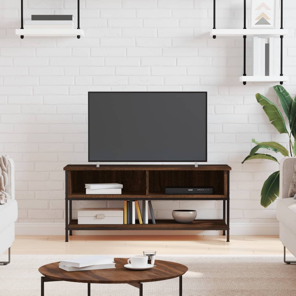 vidaXL Tv-meubel 100x35x45 cm bewerkt hout bruin eikenkleur