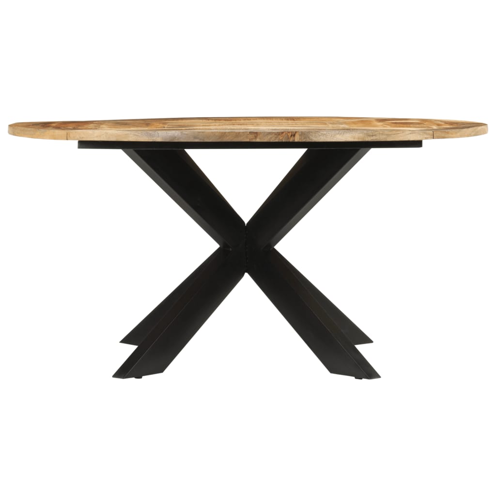 vidaXL Eettafel Ø150x76 cm massief ruw mangohout