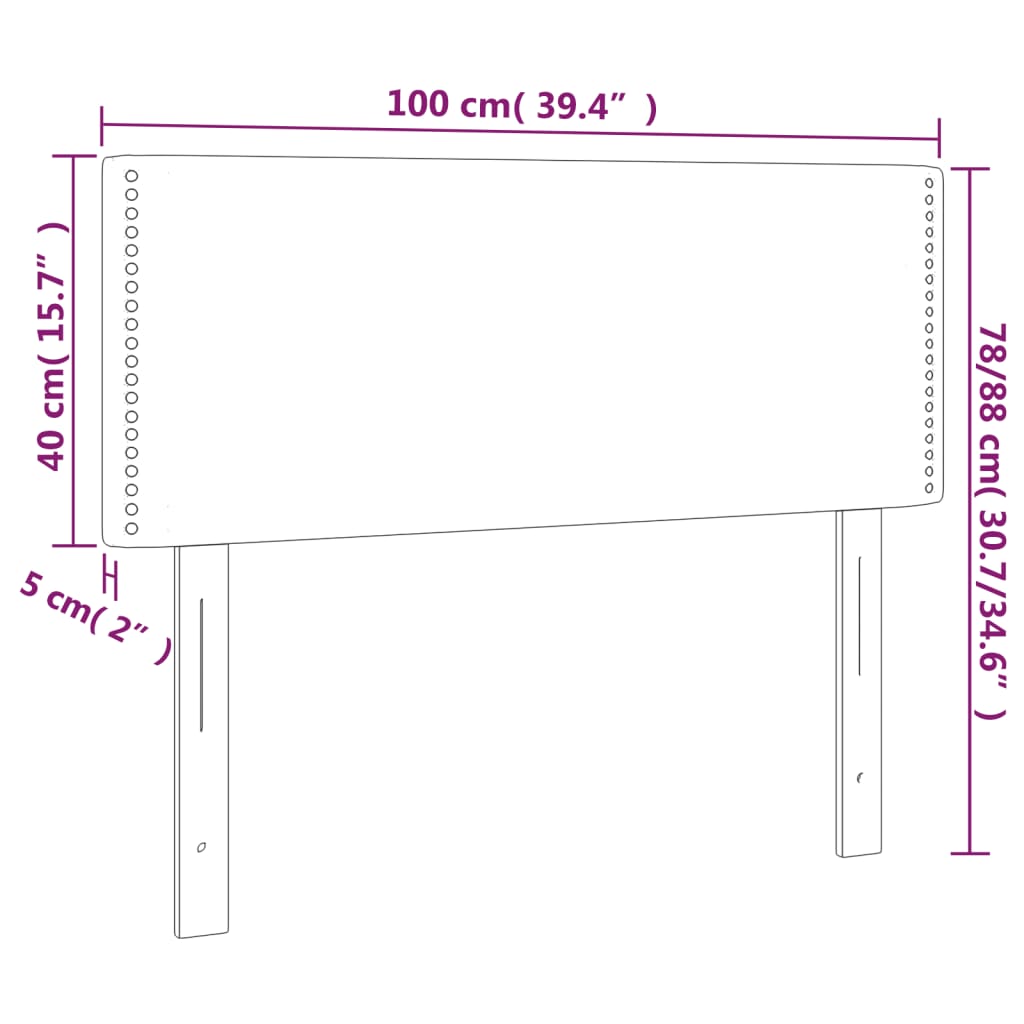 vidaXL Hoofdbord LED 100x5x78/88 cm kunstleer cappuccinokleurig