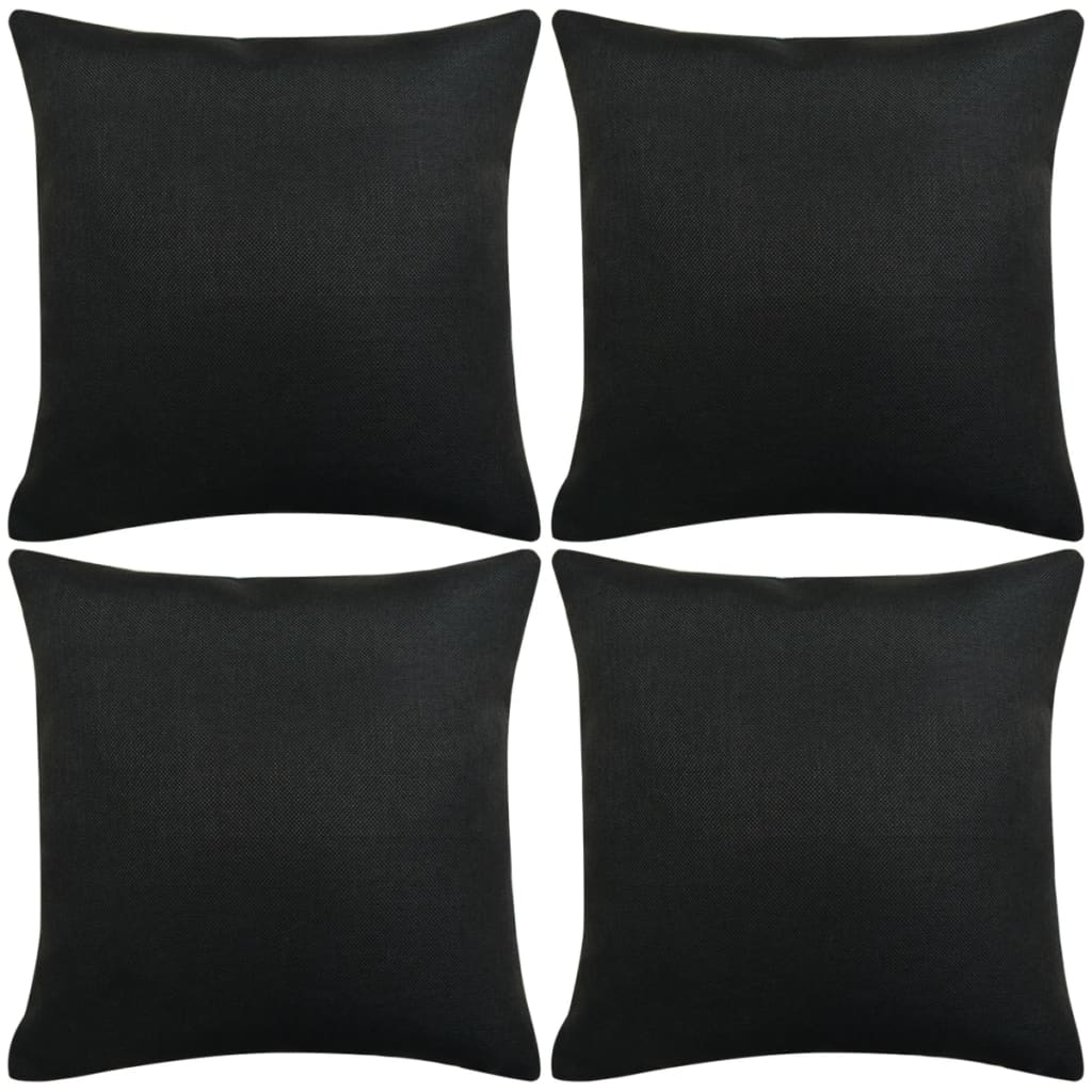 invoer Zeggen logica vidaXL Kussenslopen 4 stuks linnen-uitstraling zwart 40x40 cm online kopen  | vidaXL.be