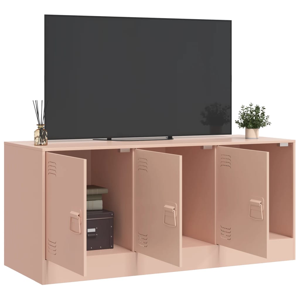 vidaXL Tv-meubel 99x39x44 cm staal roze