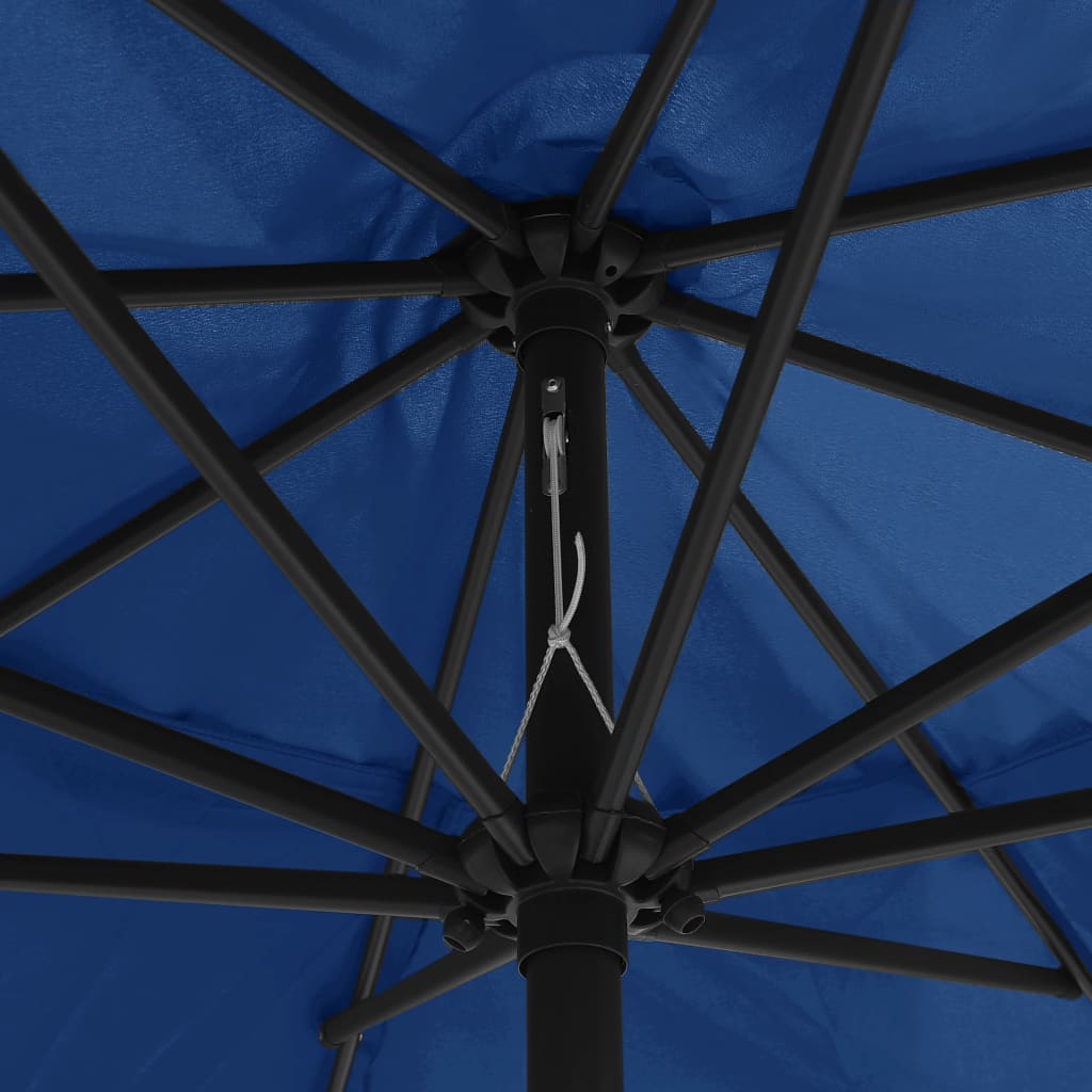 vidaXL Parasol met metalen paal 390 cm azuurblauw