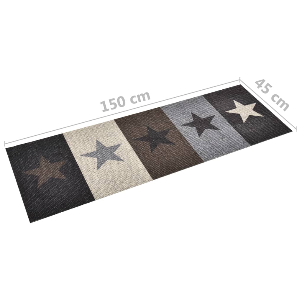 vidaXL Keukenmat wasbaar Star 45x150 cm