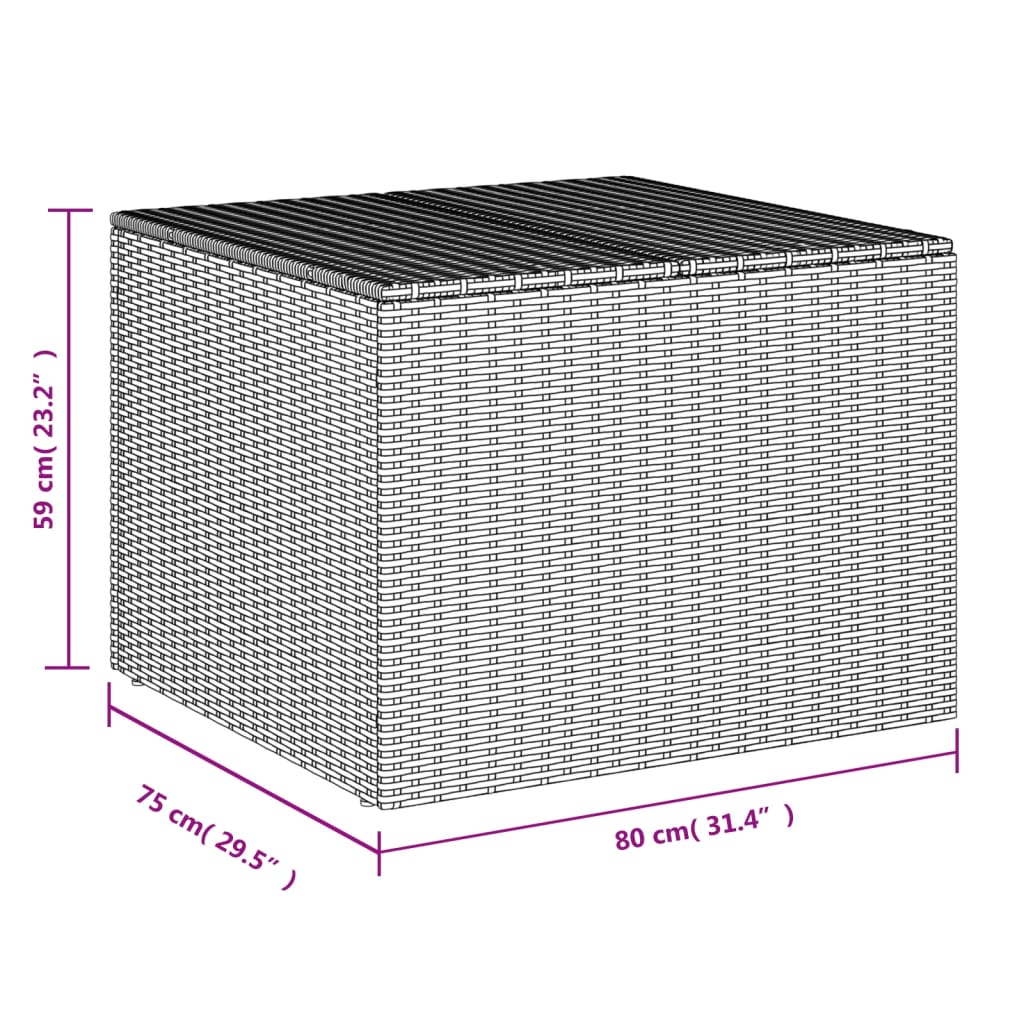 vidaXL Tuinbox 291 L poly rattan zwart