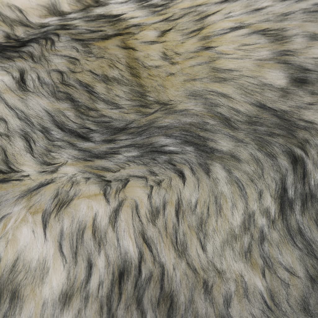 vidaXL Vloerkleed 60x180 cm schapenvacht gemêleerd donkergrijs
