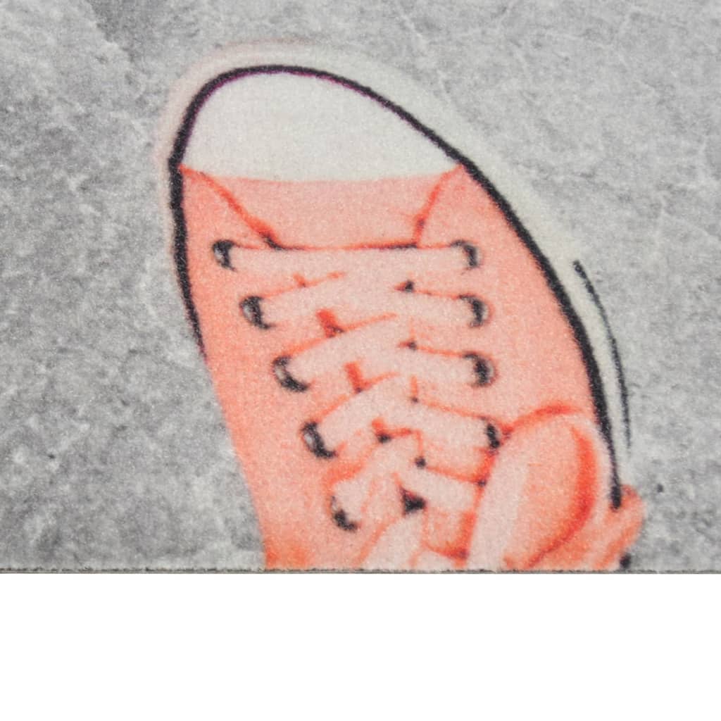 vidaXL Keukenmat wasbaar shoezone-print 45x150 cm fluweel