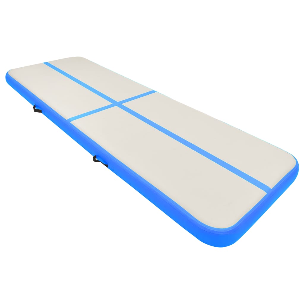 vidaXL Gymnastiekmat met pomp opblaasbaar 500x100x15 cm PVC blauw