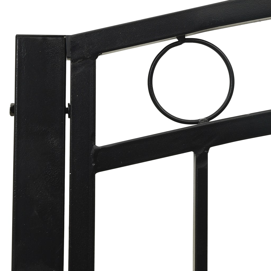 vidaXL Tuinbank met tafel 120 cm staal zwart