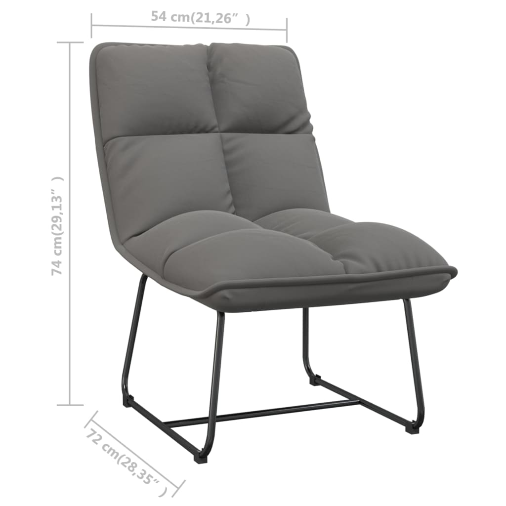 vidaXL Loungestoel met metalen frame fluweel lichtgrijs