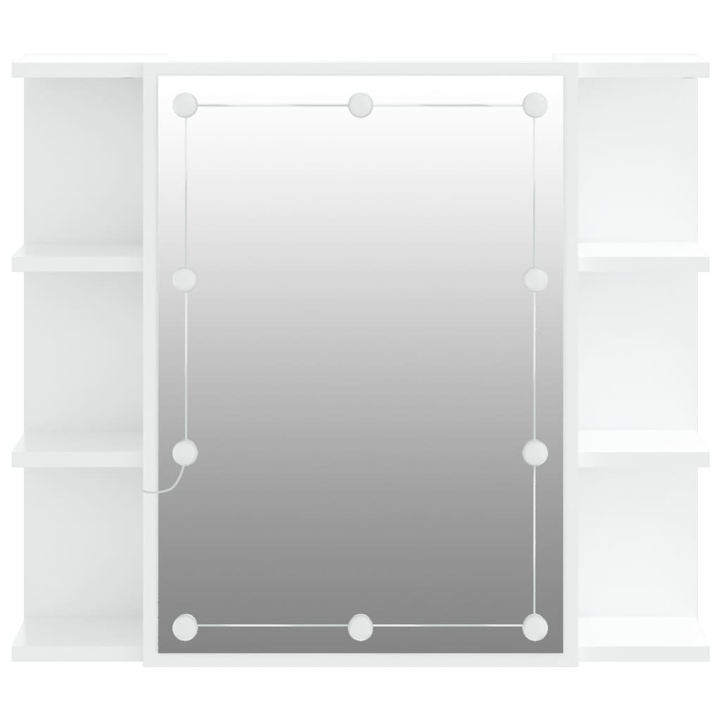 vidaXL Spiegelkast met LED-verlichting 70x16,5x60 cm wit