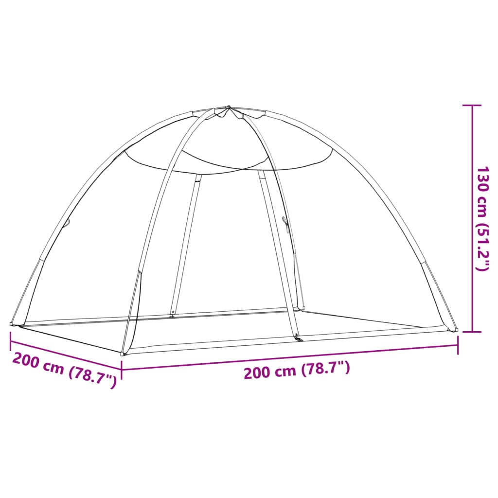 vidaXL Klamboe met deuren Mongolia 220 gaas 200x180x135 cm zwart