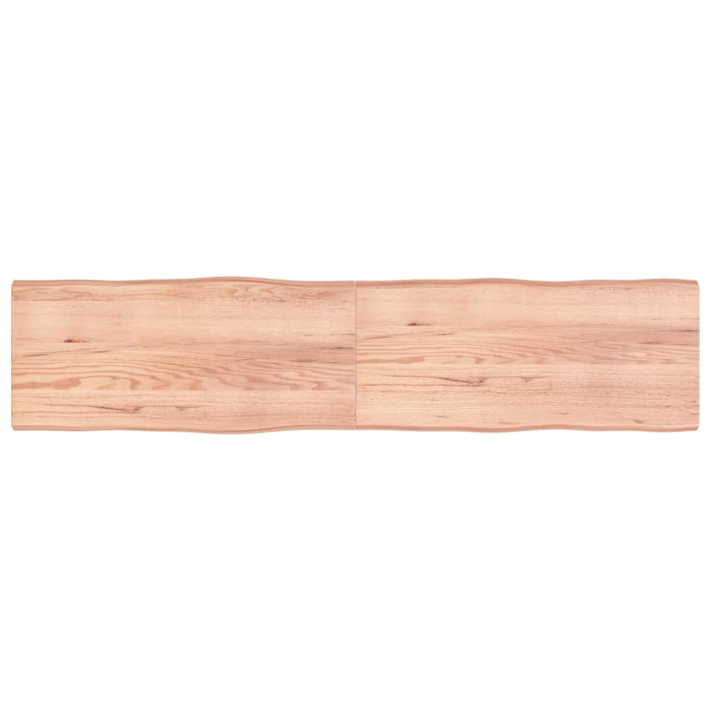 vidaXL Tafelblad natuurlijke rand 220x50x(2-6)cm eikenhout lichtbruin