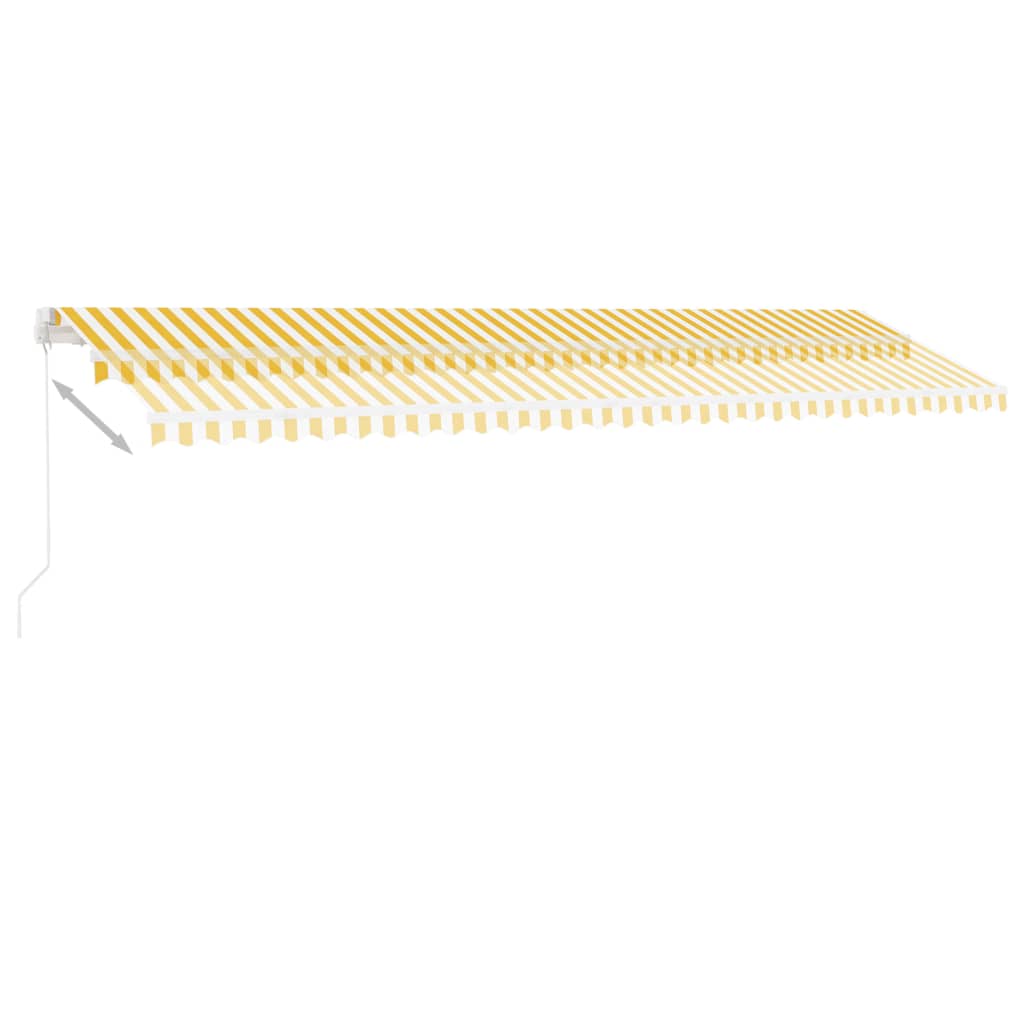 vidaXL Luifel handmatig uittrekbaar met LED 600x300 cm geel en wit