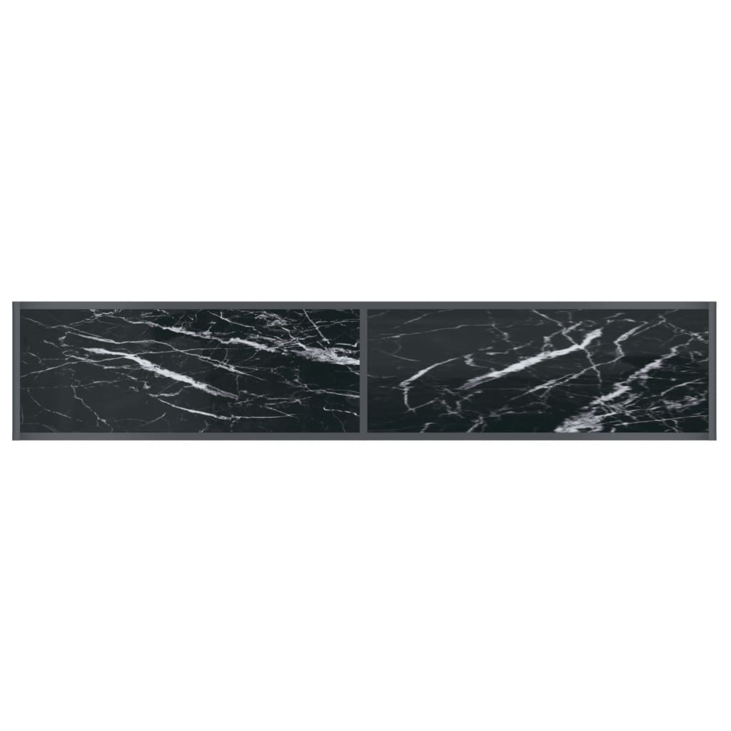 vidaXL Wandtafel 180x35x75,5 cm gehard glas zwart